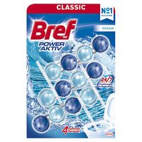 Odorizant toaleta Bref Wc Power Aktiv, 3 x 4 bile, 3 x 50 gr, Ocean