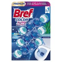 Odorizant toaleta Bref Wc Color Auto Aktiv, 3 x 4 bile, 3 x 50 gr, Eucalyptus