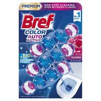 Odorizant toaleta Bref Wc Color Auto Aktiv, 3 x 4 bile, 3 x 50 gr, Flower