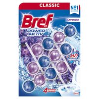 Odorizant toaleta Bref Wc Power Aktiv, 3 x 4 bile, 3 x 50 gr, Lavender