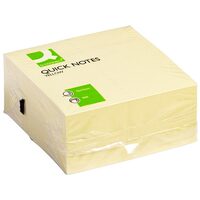 Cub notite adezive Q-CONNECT, 76 x 76 mm, 400 file, galben pal
