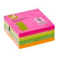 Cub notite adezive Q-CONNECT Brilliant, 76 x 76 mm, 400 file, culori neon