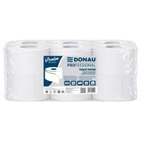 Hartie igienica mini jumbo DONAU PROfessional, 120 m, celuloza alb, 2 straturi (2 x 15g), 480 foi, pachet 12 role