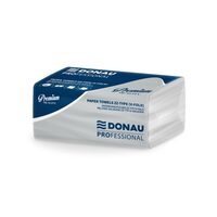 Prosoape pliate DONAU PROfessional, V-fold, ZZ, celuloza alb (34 gr/mp), 2 straturi, 150 foi, 23 x 23 cm, 20 pachete/bax