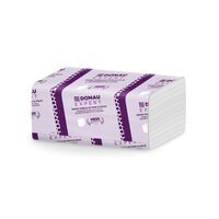 Prosoape pliate DONAU Expert, V-fold, ZZ, celuloza alb (32 gr/mp), 2 straturi, 140 foi, 21 x 23 cm, 20 pachete/bax