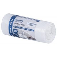Saci menajeri pentru baie DONAU PROFESSIONAL, 20 litri, rezistenti, LDPE, 30 buc/set, alb