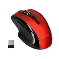 Mouse optic wireless Q-CONNECT, conectare USB, 4 butoane, negru/rosu