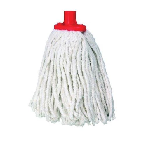 Mop bumbac 160 gr, cu fibre albe si montura din plastic