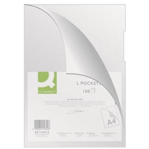 Folie protectie Q-CONNECT, A4, deschidere laterala, 80 microni, 100 file/set, transparent
