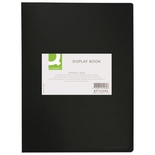 Mapa de prezentare cu file interioare Q-CONNECT A3, 20 folii, 650/38 microni, negru