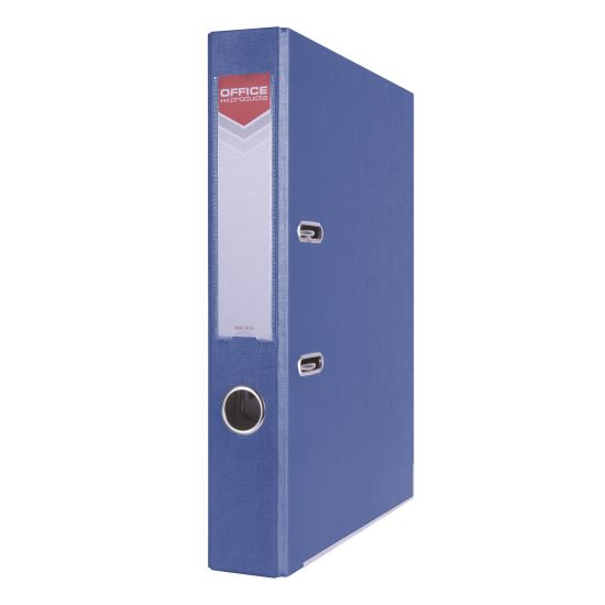 Biblioraft plastifiat OFFICE Products, 5 cm, colturi metalice, albastru