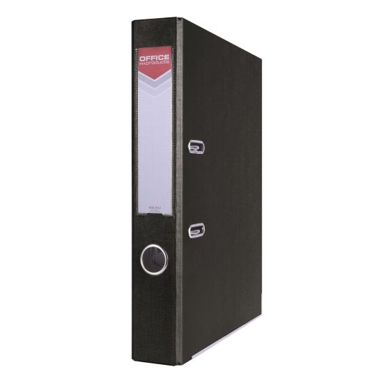 Biblioraft plastifiat OFFICE Products, 5 cm, colturi metalice, negru