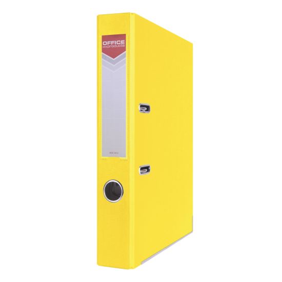 Biblioraft plastifiat OFFICE Products, 5 cm, colturi metalice, galben