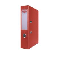 Biblioraft plastifiat OFFICE Products, 7.5 cm, colturi metalice, rosu