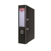Biblioraft plastifiat OFFICE Products, 7.5 cm, colturi metalice, negru