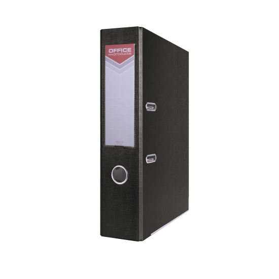 Biblioraft plastifiat OFFICE Products, 7.5 cm, colturi metalice, negru