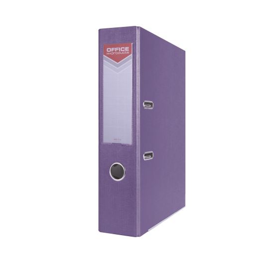 Biblioraft plastifiat OFFICE Products, 7.5 cm, colturi metalice, mov
