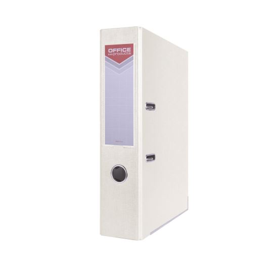 Biblioraft plastifiat OFFICE Products, 7.5 cm, colturi metalice, alb