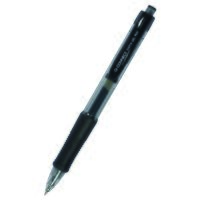 Pix cu gel si mecanism Q-CONNECT Sigma, corp transparent cu grip, scriere de 0.5 mm, negru