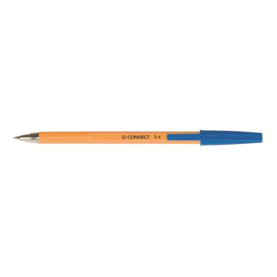 Pix fara mecanism Q-CONNECT Yellow Fine, scriere de 0.4 mm, albastru