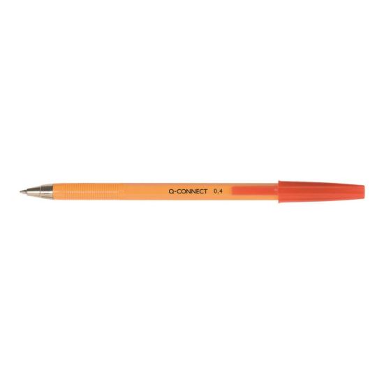 Pix fara mecanism Q-CONNECT Yellow Fine, scriere de 0.4 mm, rosu