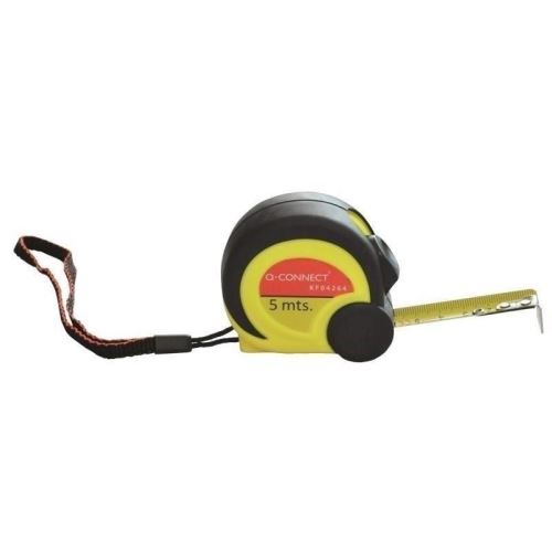 Ruleta metalica Q-CONNECT 19 mm x 5 m, negru/galben