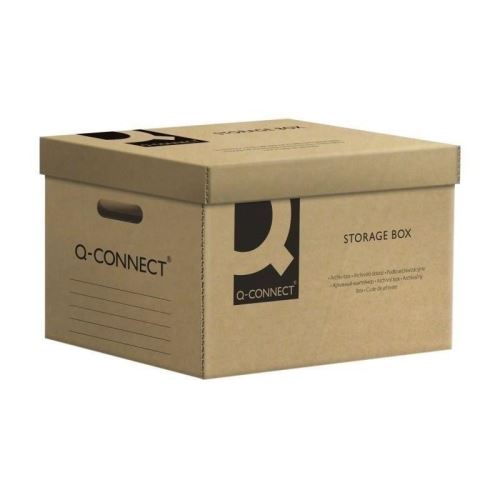 Container arhivare Q-CONNECT, cu capac, maro, 515 x 305 x 350 mm