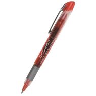Roller Q-CONNECT, corp cu grip, scriere de 0.5 mm, capac cu clips metal, rosu