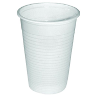 Pahare plastic 200 ml Basic, alb, 100 buc/set