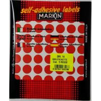 Etichete autoadezive MARKIN, forma de bulina, 630 bucati, rosu