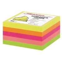 Cub notite adezive Eco, 76 x 76 mm, 350 file, 5 culori neon