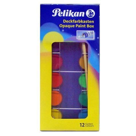 Acuarele Pelikan F355 12 culori + pensula + tub alb