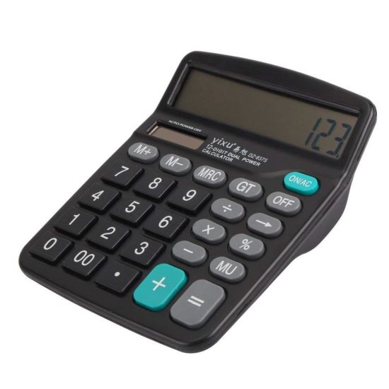 Calculator de birou Eco 837S, solar, 12 cifre, afisaz inclinat, format mediu