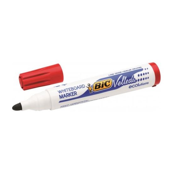 Marker whiteboard Bic Velleda 1701, varf rotund, scriere 1 - 3 mm, rosu