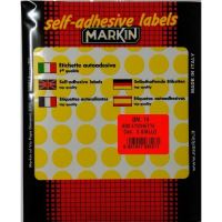 Etichete autoadezive MARKIN, forma de bulina, 630 bucati, galben