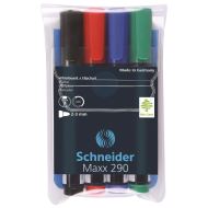 Marker whiteboard + flipchart Schneider Maxx 290, scriere 2 - 3 mm, 4 buc/set (a, n, r, v)