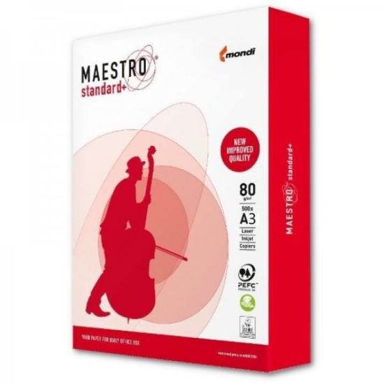 Hartie copiator Mondi MAESTRO Standard+, A3, 80 gr, clasa B, alb 150 CIE