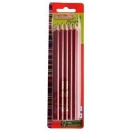 Creion grafic Herlitz, HB, cu radiera, corp lacuit rosu, 24 buc/set