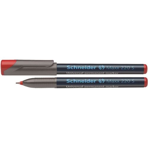 Marker permanent Schneider 220, tip S, scriere de 0.4 mm, rosu