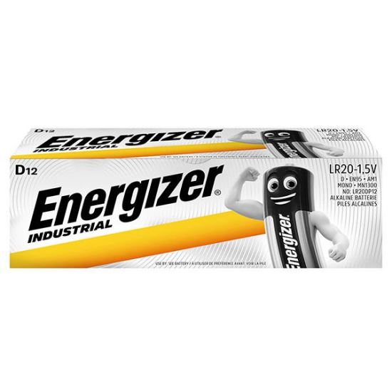 Baterii Energizer Industrial R20, D, 1.5 v, pachet 12 bucati