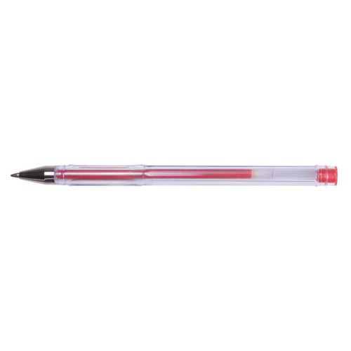 Pix cu gel OFFICE Products, corp transparent, scriere de 0.7 mm, rosu