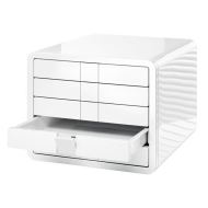 Organizator de birou HAN iBox cu 5 sertare, A4, din plastic lucios, 247 x 29 5x 355 mm, alb