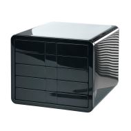 Organizator de birou HAN iBox cu 5 sertare, A4, din plastic lucios, 247 x 29 5x 355 mm, negru