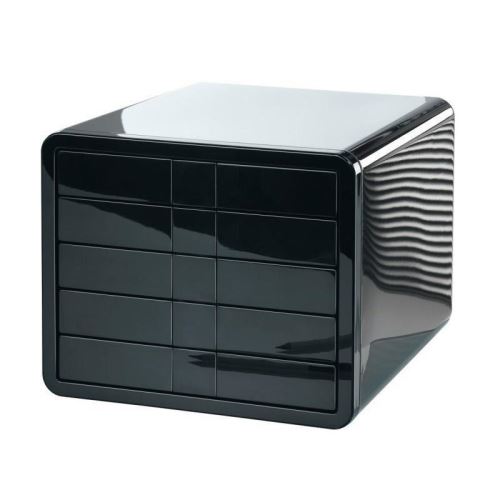 Organizator de birou HAN iBox cu 5 sertare, A4, din plastic lucios, 247 x 29 5x 355 mm, negru