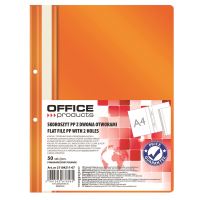 Dosar din plastic cu sina si doua perforatii OFFICE Products, portocaliu