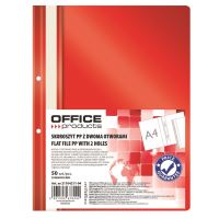 Dosar din plastic cu sina si doua perforatii OFFICE Products, rosu