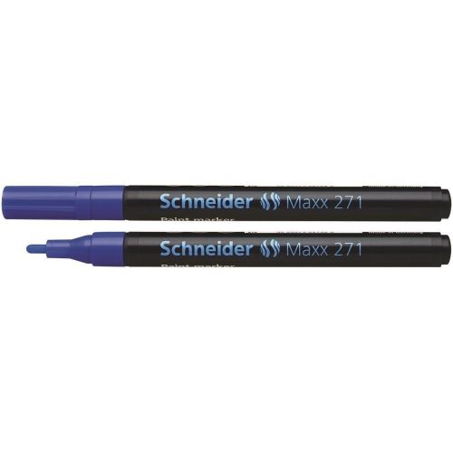 Marker cu vopsea Schneider Maxx 271, varf mediu, scriere de 1 - 2 mm, albastru