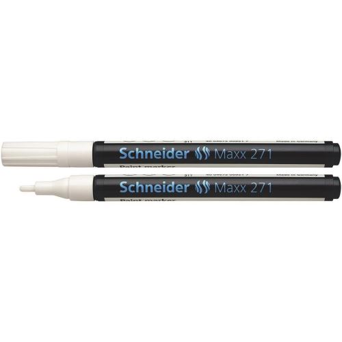 Marker cu vopsea Schneider Maxx 271, varf mediu, scriere de 1 - 2 mm, alb