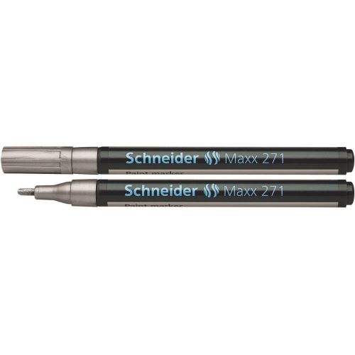 Marker cu vopsea Schneider Maxx 271, varf mediu, scriere de 1 - 2 mm, argintiu