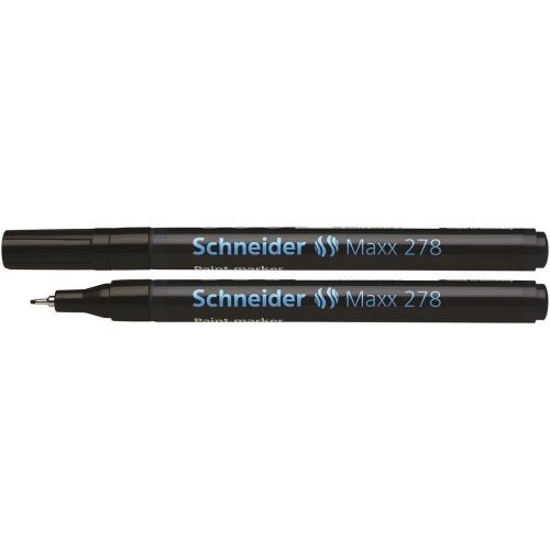 Marker cu vopsea Schneider Maxx 278, varf subtire, scriere de 0.8 mm, negru